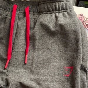 Gym Shark joggers grey and hot pink